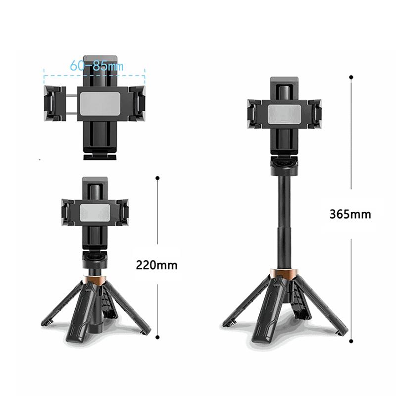 Bluetooth Selfie Stick Ultra-Mini Universal Foldable Travel Portable Floor Mobile Phone Quadrupod 360 Degrees Rotation