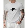 Men's Casual Fashion Short-sleeve T-shirt with a Creative  Graphic Print Comfortable, Suitable for Sports, Travel, and Casual Daily Wear Regular Fit