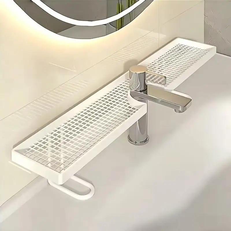 60CM Bathroom Washbasin Stainless Steel Storage Rack Multifunctional Grid Sink Storage Rack Waterproof and Rust Resistant