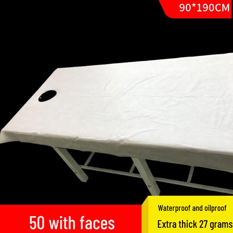 Disposable Waterproof Bed Sheet with Face Hole 90x190cm