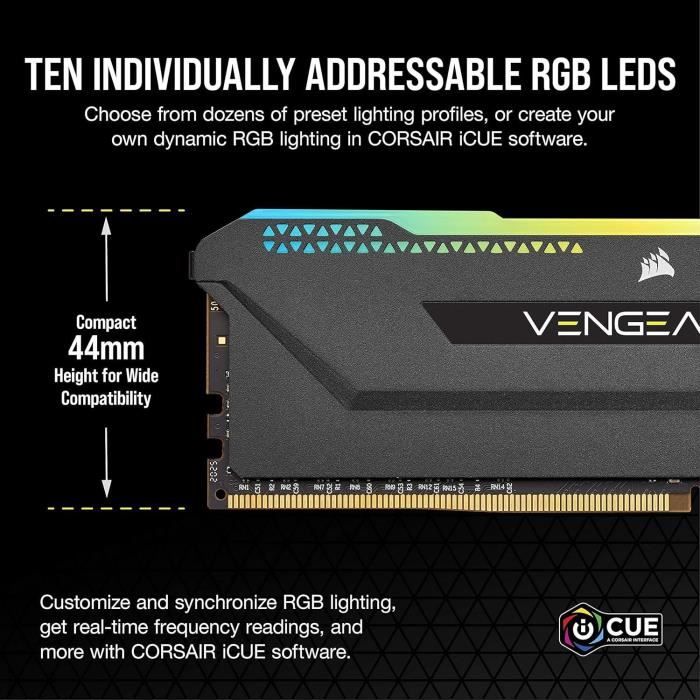 Pamięć RAM - CORSAIR - CMH32GX4M2Z3600C18 - VENGEANCE RGB PRO SL - DDR4 - 32GB 2x16GB - 3600MHz - DIMM - CL 18 - 1.35V