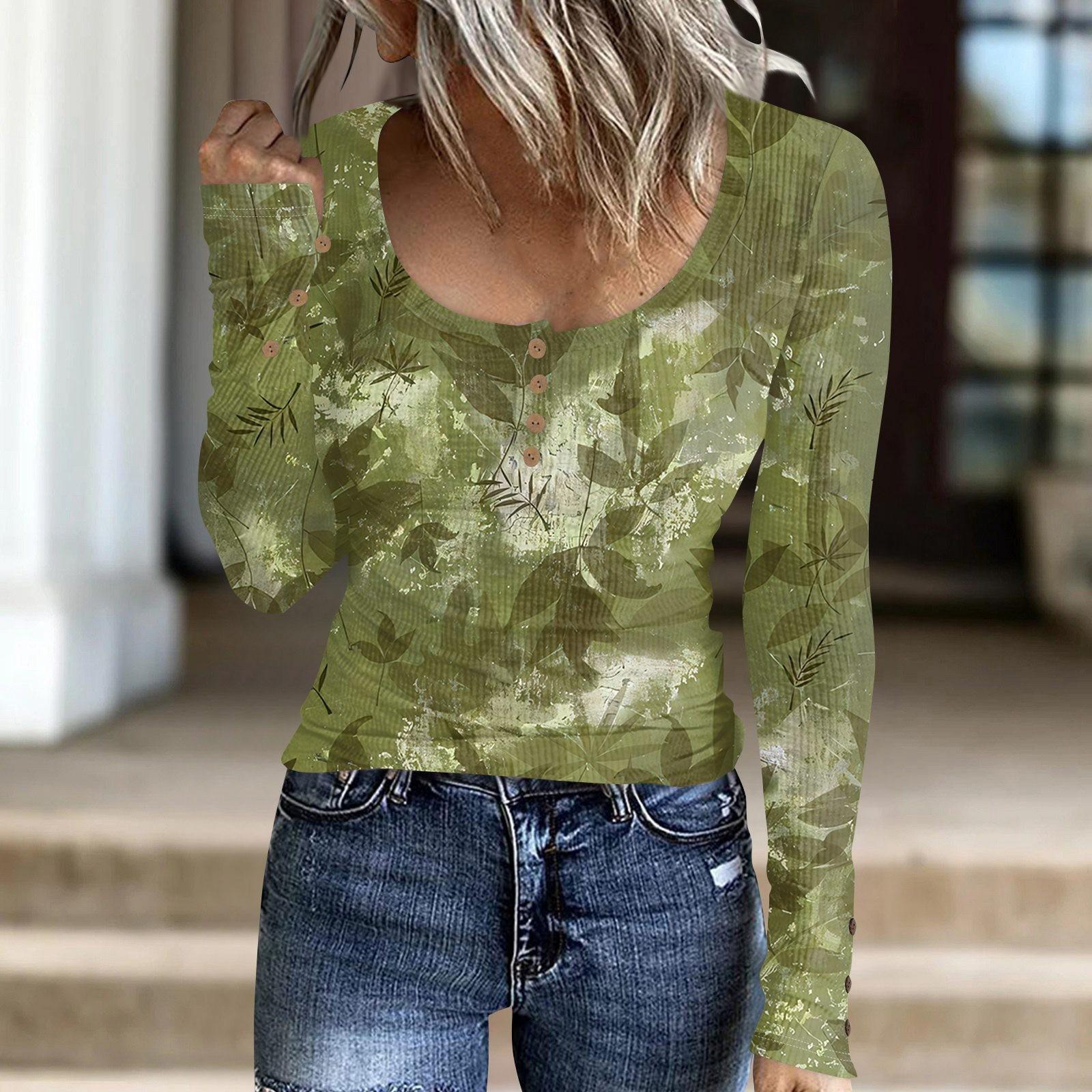 

Женский модный повседневный свитер с длинными рукавами и воротником-стойкой с принтом на пуговицах L