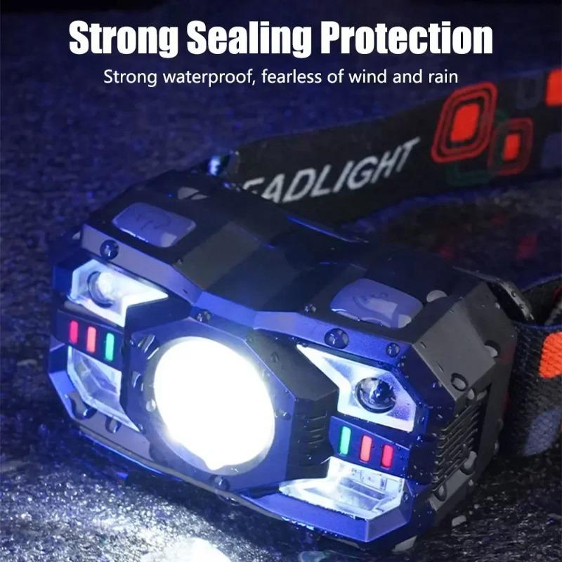 800mAh Adjustable LED Flashlight Headlamp Rechargeable Super Bright Head Torch Camping Fishing Cycling Hiking Motion Sensor Headlights