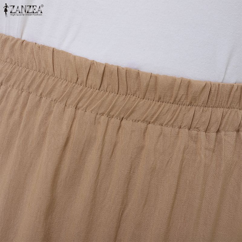 ZANZEA Dámské ležérní volné letní dlouhé sukně s elastickým pasem