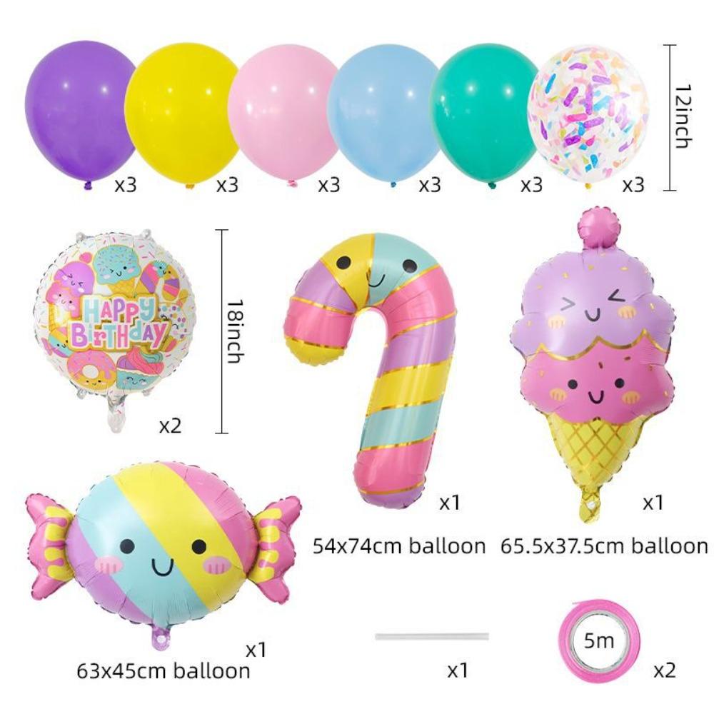 23pcs Ice Cream Sweets Mylar Birthday Party Celebration Summer Theme Party  Girls