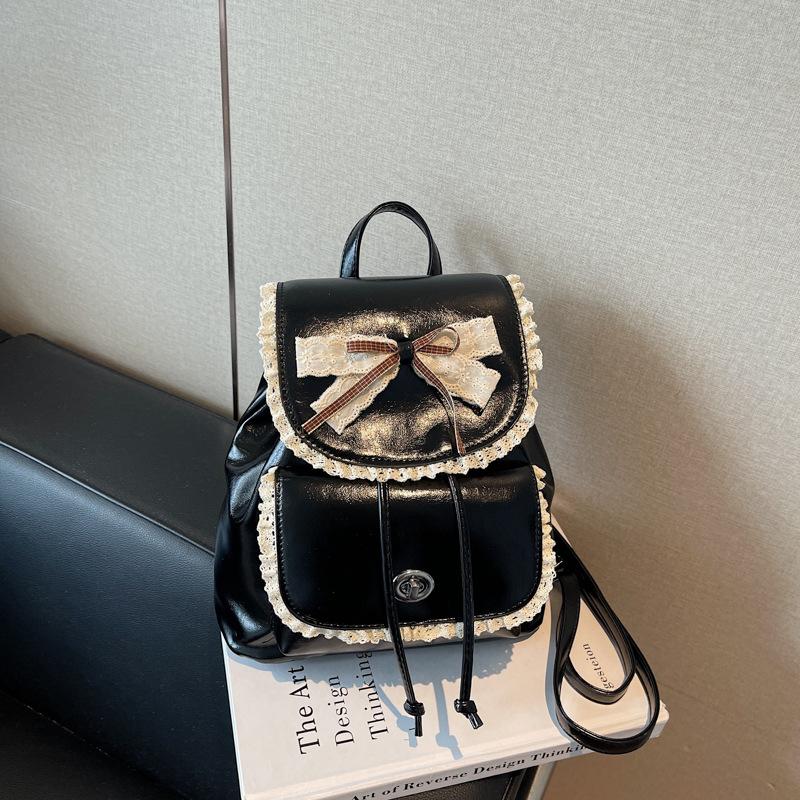 Schoolbag Korean small fresh lace backpack bag women's 1011 new light luxury niche high-end travel commuting small schoolbag