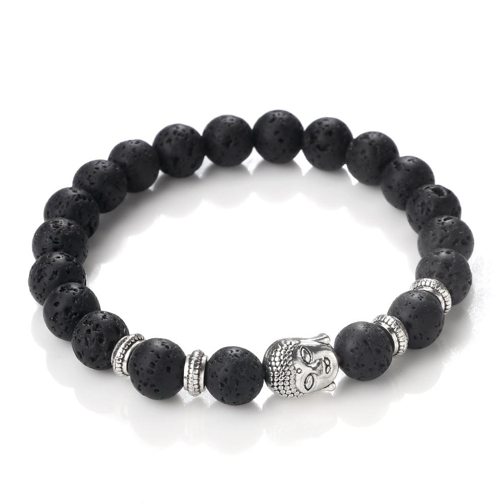 

Очаровательный винтажный браслет с бусинами Будды, мужской натуральный тигровый глаз, малахитовый черный камень лавы, браслеты с чакрой для женщин, ювелирные изделия Bileklik