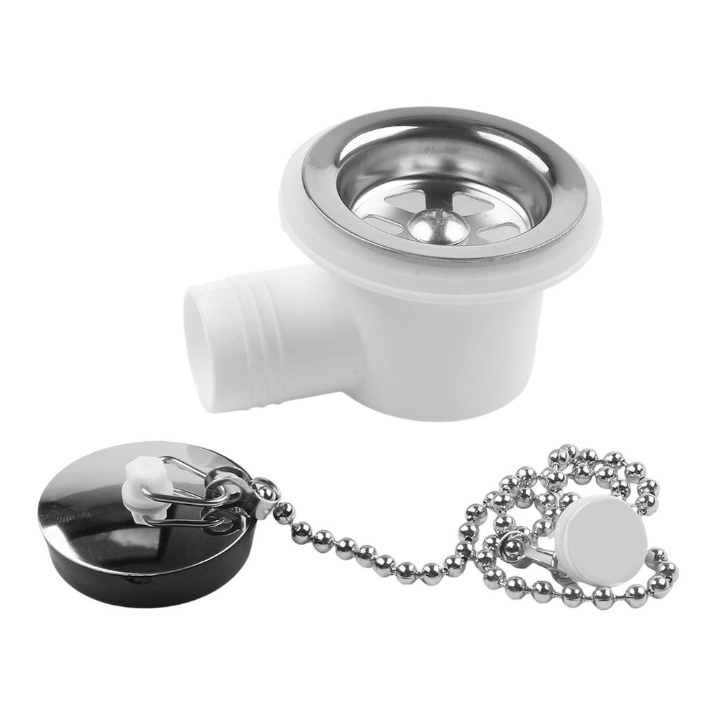 Compact Stainless Steel Sink Waste Drain for RVs and Boats Installation