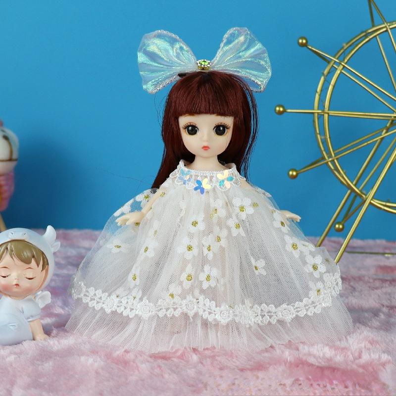 17CM mini pohyblivá 13kloubová panenka Dívčí hračka 3D Big Eyes BJD Princess Kompletní oblečení Kolekce šatů Dětská panenka Dárek