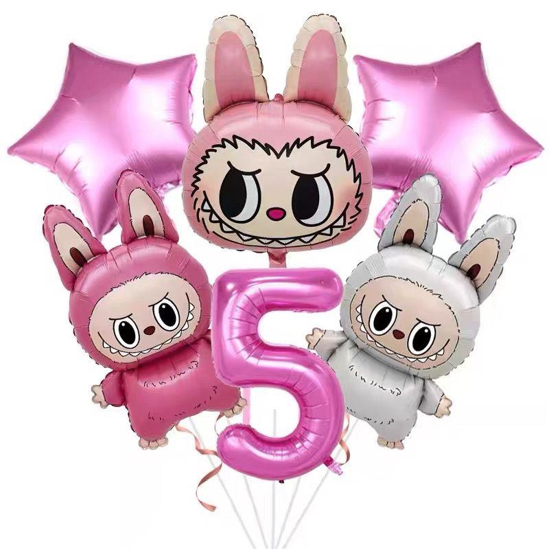 

Набор цифровых шаров из алюминиевой пленки, Милый детский набор для украшения на день рождения number 5