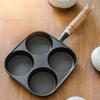 Cast iron four-hole omelette pan non-stick chemical-free coating breakfast pan household egg hamburger baking pan cooking tools