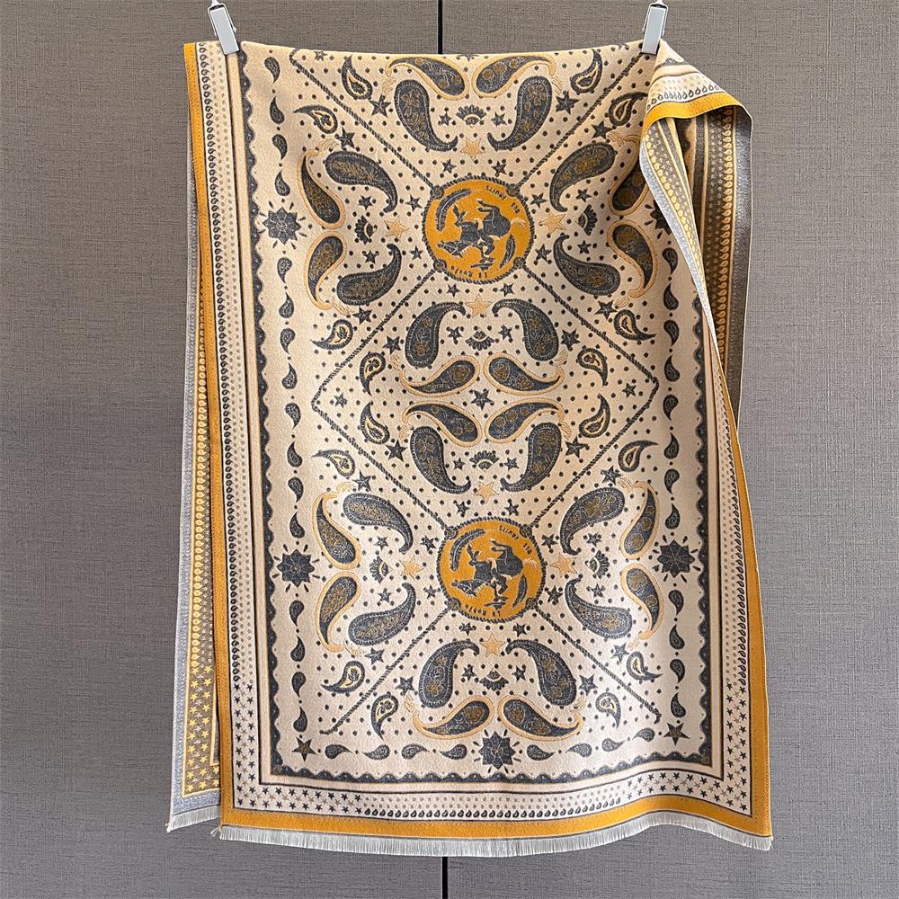 

Luxury Winter Cashmere Scarf Women Paisley Print Shawl Wrap Pareo Elegant Poncho Femal Thick Warm Blanket Echarpe Pashmina 65X185cm