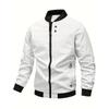 Men S British Style Stand Collar Baseball Jacket Casual Coat