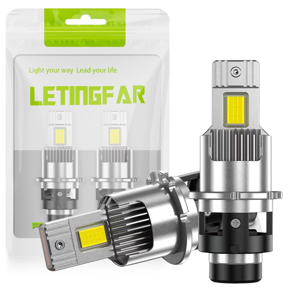 

D2S LED d2r Vehicle Inspection 6000K Super High Replacement for OEM No Wiring Cooling Quiet Cooling Headlights, LED, Compliant, White, 35W, Bright,