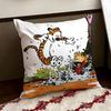 Cartoon CCalvin and HHobbes Cushion Cover Reversible Soft Durable Pillow Cover Home  Car MultiScene Use for Daily Comfort