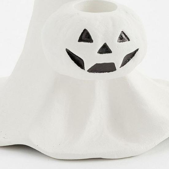 Halloween Ghost Taper Candle Holder Spooky Resin Ghost Pumpkin Tapered Candlestick Holder for Halloween Wedding Party Office Home Table Decor