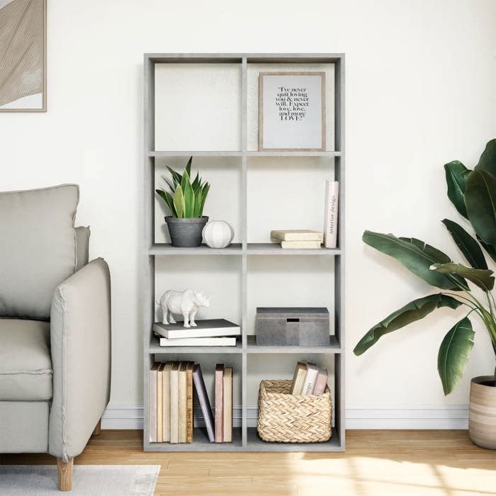 VidaXL Étagère séparatrice de pièce gris béton 69,5x29x137,5 cm, étagère, étagère à livres, étagère de rangement, 858024
