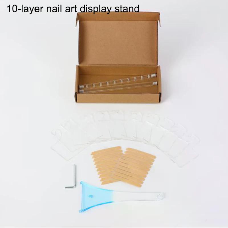 Transparent Acrylic Hook Style Nail Art Display Rack Board Gel Color Works Sample Exhibition Tools For Stand Manicure Tools
