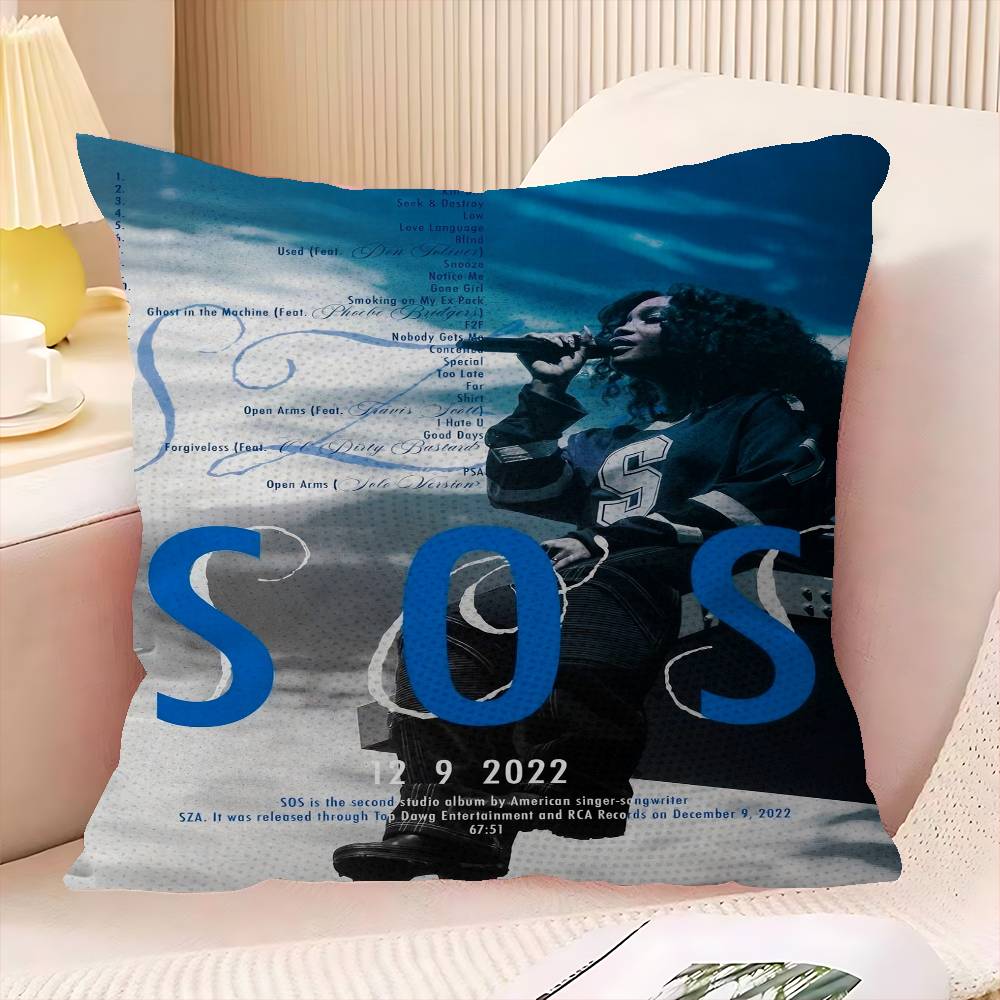 Amerikansk Sångerska Stjärna SZA Kudde Gåvor Hemmakontor Möbler Sovrum Soffa Bil Kuddfodral fodral 45x45cm