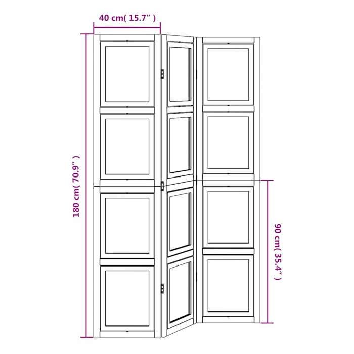 VidaXL Room Divider 3 Panels, Bedroom Screen, Room Separator Panel, Privacy Screen Living Room Office, 358686