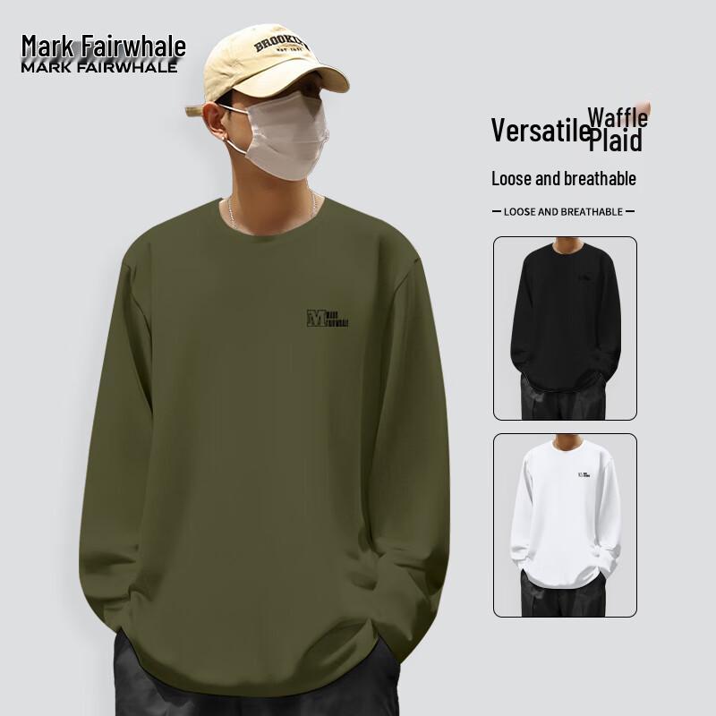 Mark Fairwhale Men's Casual Round Neck Long Sleeve T-Shirt