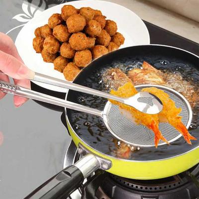 Kitchen Accessories Multifunction Stainless Steel Sieve Filter Spoon Fried Food Oil Strainer Clip Handheld Cooking Tools Gadgets