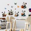 Cartoon Panda Reading A Book Bedroom Study Home Background Beautification Decoration Stickers