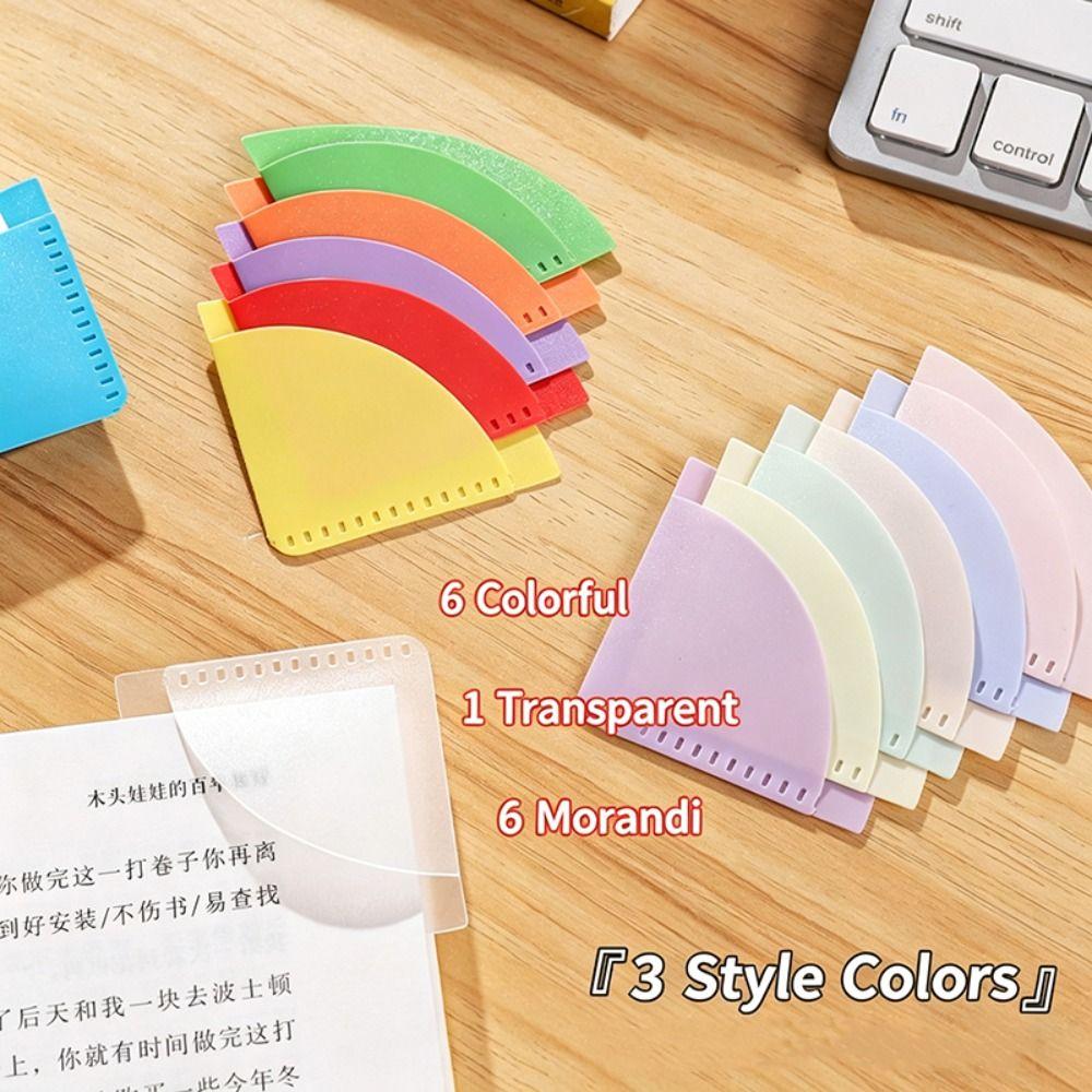 6pcs Fan-Shaped Page Corner Protector Anti-Curl Book Page Clips Simple Book Page Protector  Students
