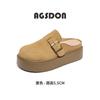 Augustus Deng Boken Half Slippers Women's 2025 New Summer Platform One-pedal Bag Head Slippers Wear Boken Shoes