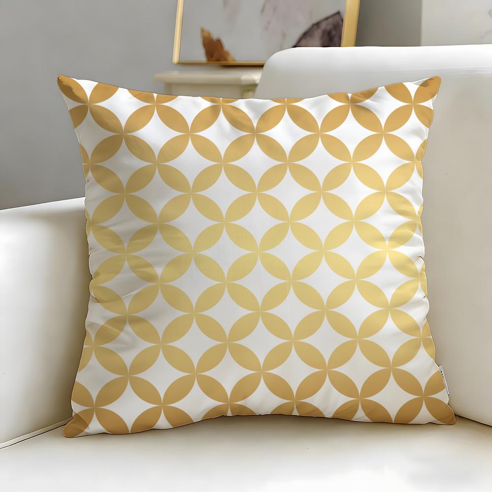 classic art theme Japanese Golden Lines Cushion Cover Soft EasyWash Pillow Case Versatile for Couch Bed Travel and Office