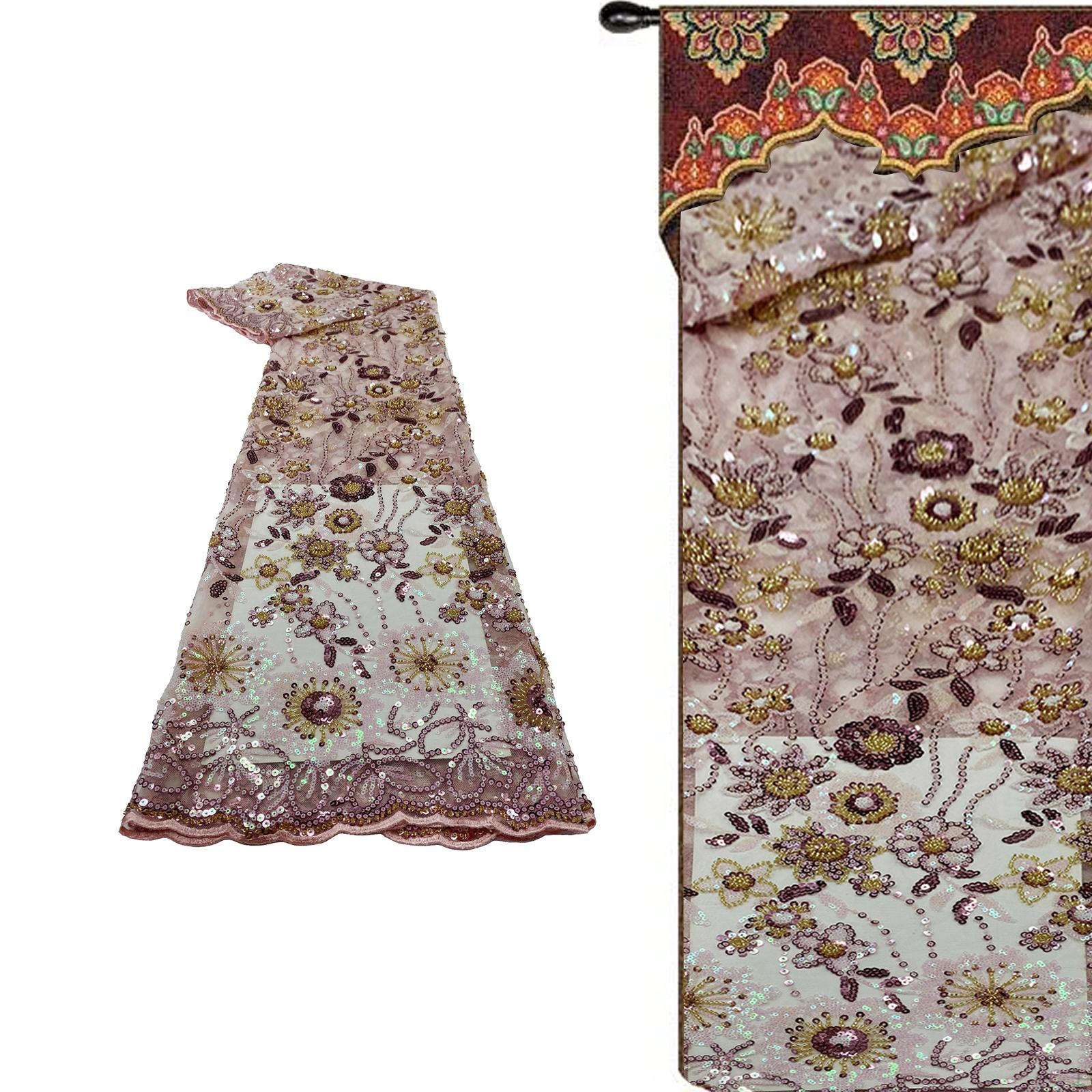 

Африканская кружевная ткань с вышивкой 91x130 см, элегантные цветочные блестки для свадьбы синий