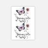 Retro Wrist Collarbone Butterfly English Short Sentences Tattoo Sticker Advanced Sense Simple Waterproof Lasting Tattoo Sticker