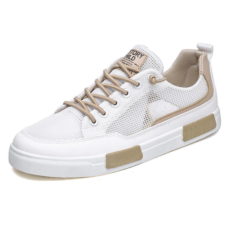 Men's Shoes Breathable Spring and Autumn Casual Mesh Shoes Large Size One Pedal Lazy Shoes Korean Version Color Matching Trend White Shoes