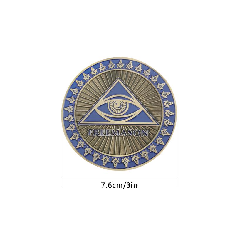 Masonic Car Emblem Freemason Symbol Gift | Eye of Providence Zinc-Plated Car Decoration | Personalized Freemason Accessories One Size