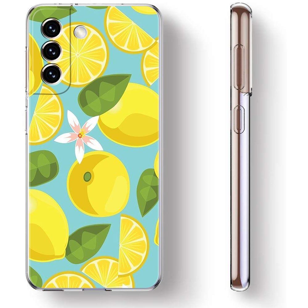 Mediterranean Lemon Phone Case For Samsung Galaxy S22 5G S20 Ultra S21 FE 5G S10E S9 S8 S10 Plus Note 20 10 Clear Silicone Cover