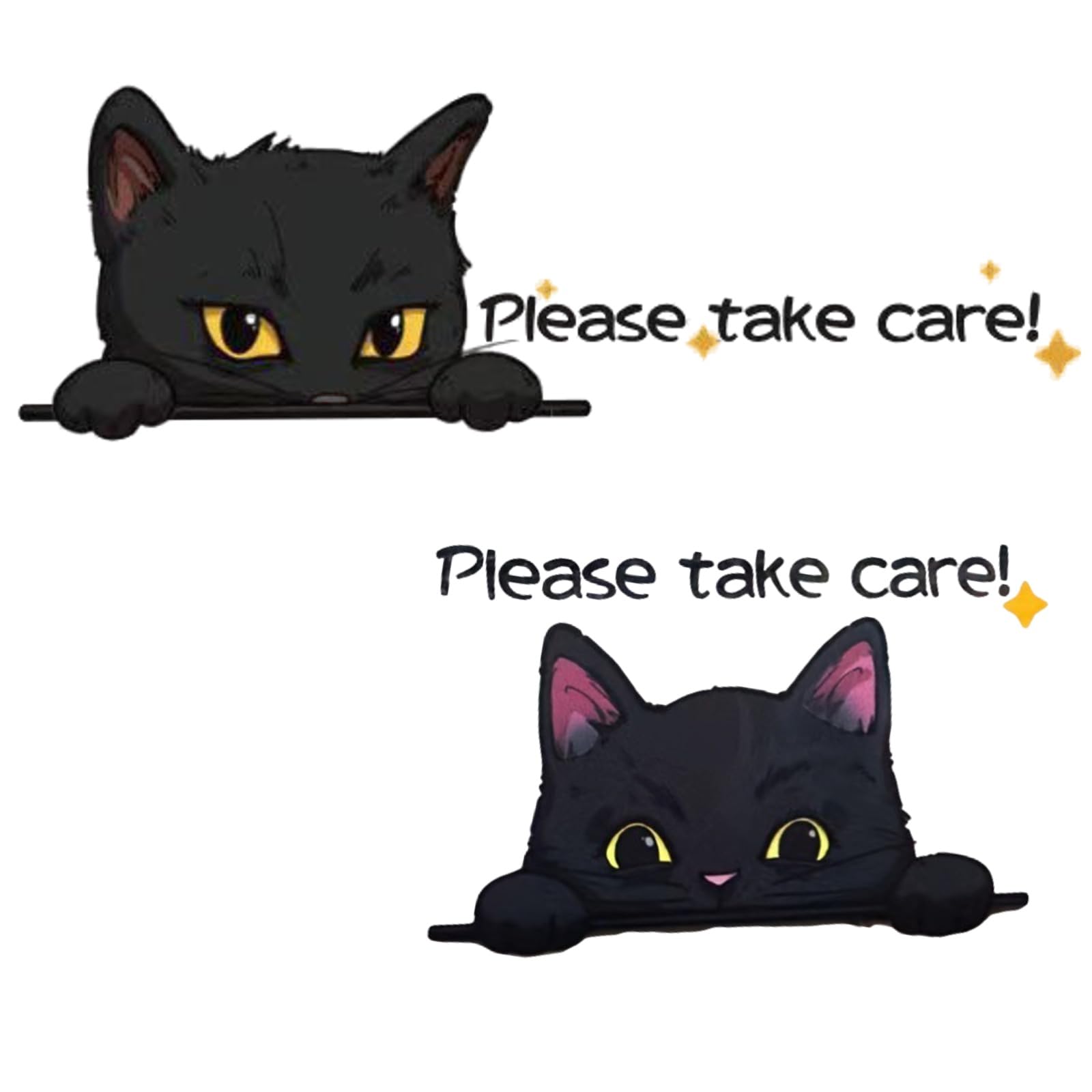 Наклейки на машину Rubonarie в мультяшном стиле, Кот, Набор из 2 шт. (черный)