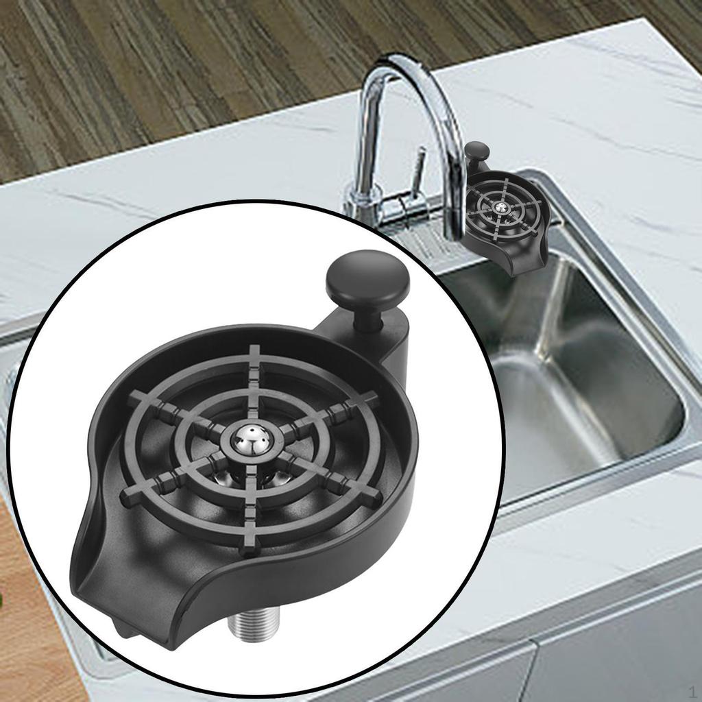 Glass Cup Rinser for Kitchen Sink Attachment Cleaner Restaurant Black