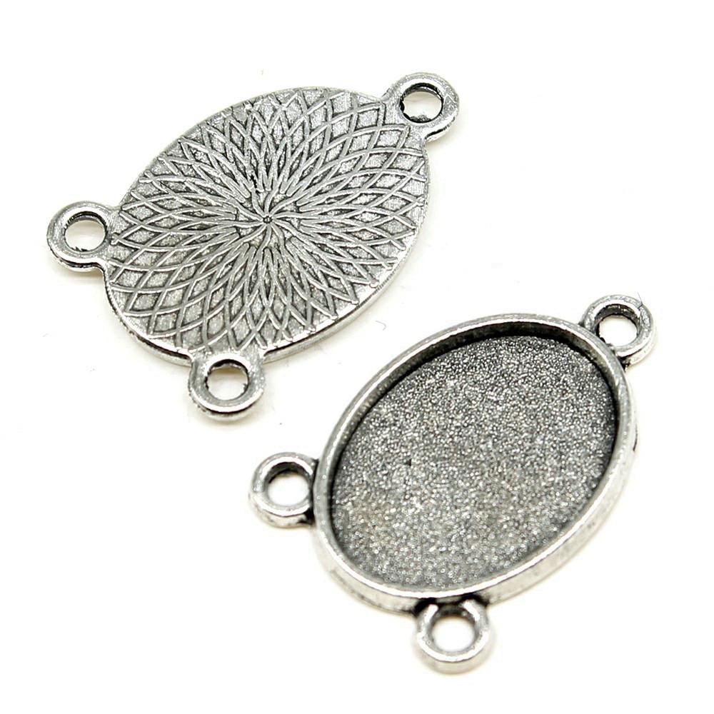 Multi Size Blank Bases Tray Three Loop Bezel Charm Base Connectors For Earrings Making
