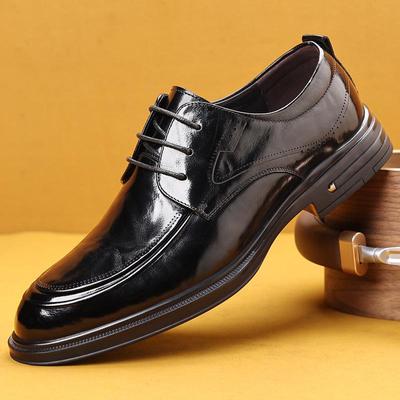 Herren Trendige Oberste Schicht Rindsleder Business Casual Schnürleder Schuhe - Weiche Sohle, Atmungsaktiv