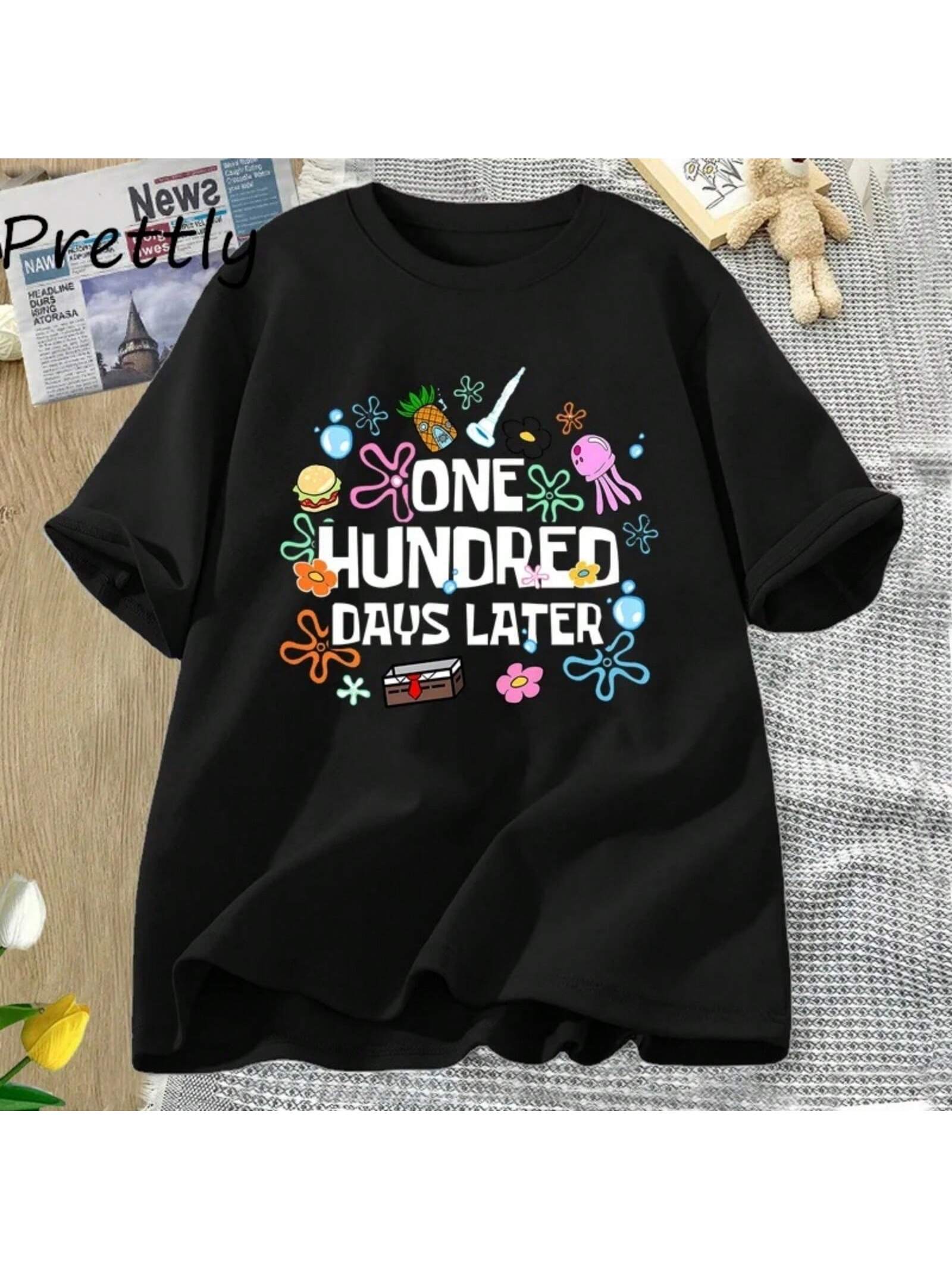 One Hundred Days Later T-Shirt unisex Wounisex 100 Days Later Of School T Shirt Teacher Tees Casual Cotton Round Neck Tshirt Clothes S разноцветный