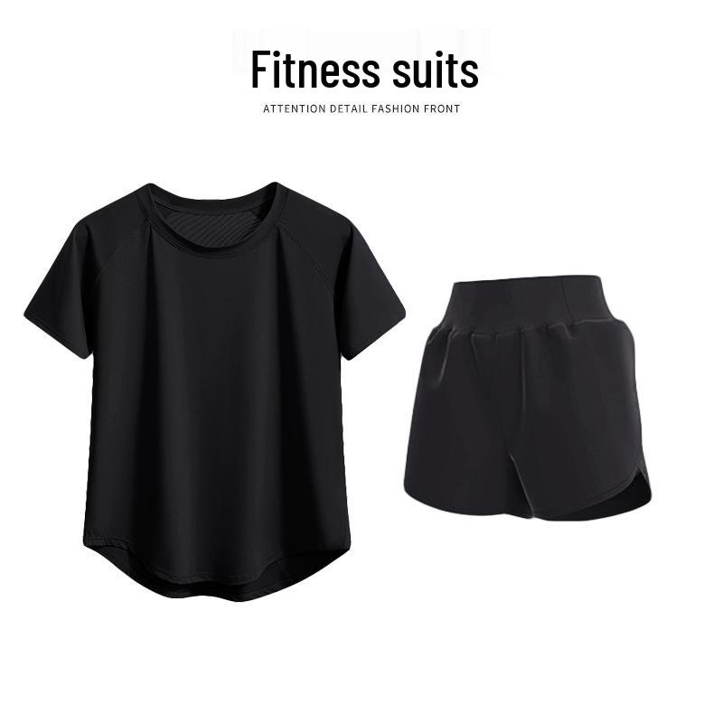 

Весенний женский комплект с коротким рукавом для йоги и бега 2025 – Высококачественная фитнес-футболка и шорты XX-Large