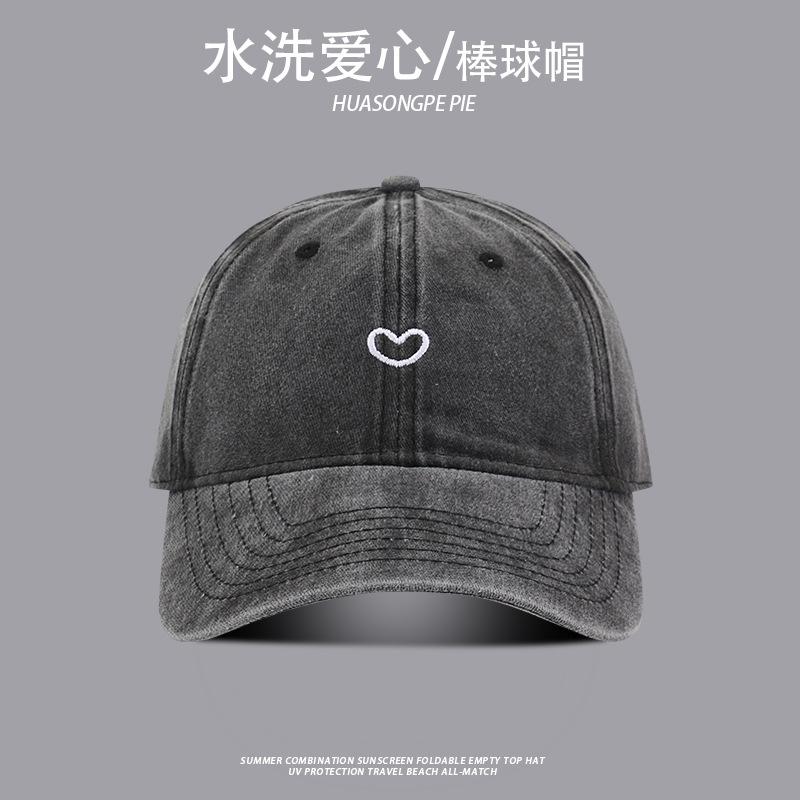 

Outdoor fashion love embroidery cap versatile retro old thin breathable men s hat M（56-58cm）