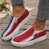 Printed Color Matching Casual Flat Couple Cloth Shoes Large Size Casual Comfortable Single Shoes Zapatos De Mujer