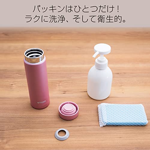 Tiger Thermos Water Bottle, 10.1 fl oz (300 ml), Screw, Mug Bottle, 6 Hours Hot and Cold Retention, Home Use, Tumbler, Rose Pink MMP-K030PE