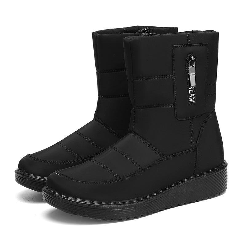 Foreign trade cotton shoes 2025 winter long cotton boots polyurethane piled thickened long boots warm sports snow boots