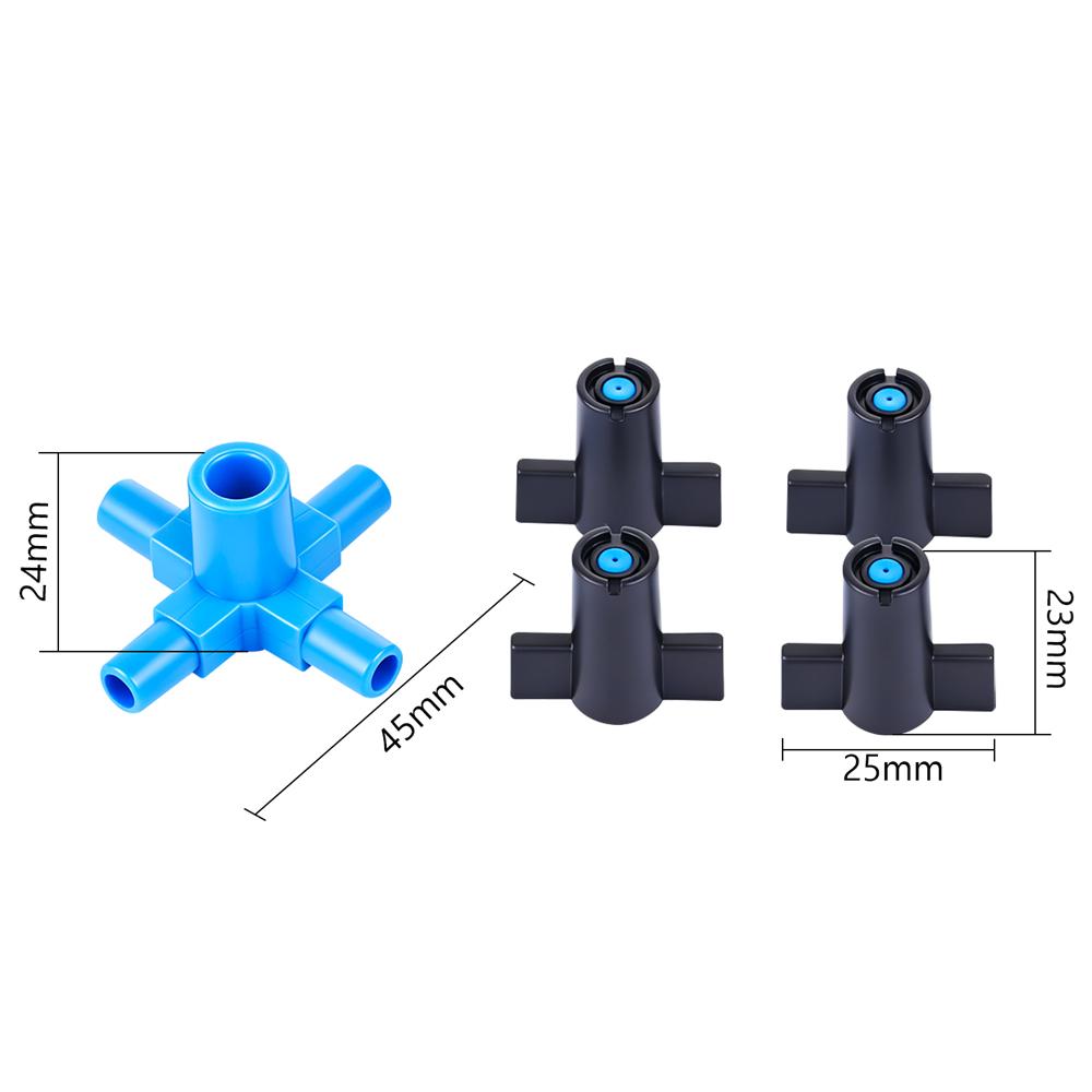 50Pcs Cross-type Mist Nozzle 7.5mm Interface 4-way Garden Greenhouse Farmland Atomization Dust-removal Cooling Watering Sprayer