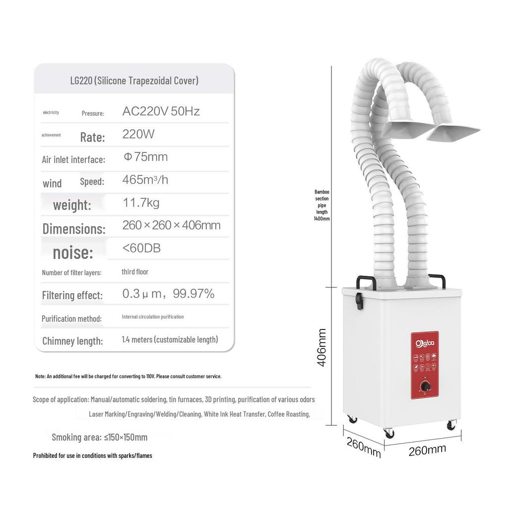 Laser Soldering Fume Purifier & Desktop Smoke Extractor Device