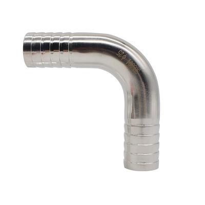 High Qulity 12.7 14 16 19 25 32 38 45 51 57 63 76 89 102mm Hose Barb Tail Elbow 304 316 Stainless Sanitary Pipe Fitting Homebrew