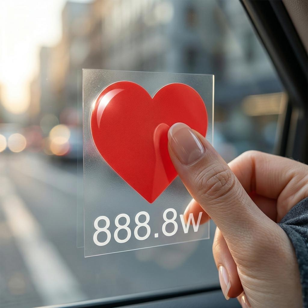 Car Phone Status Bar Stickers - Funny Social Media Like & Follow Decals For Rear Window/ Sunroof
