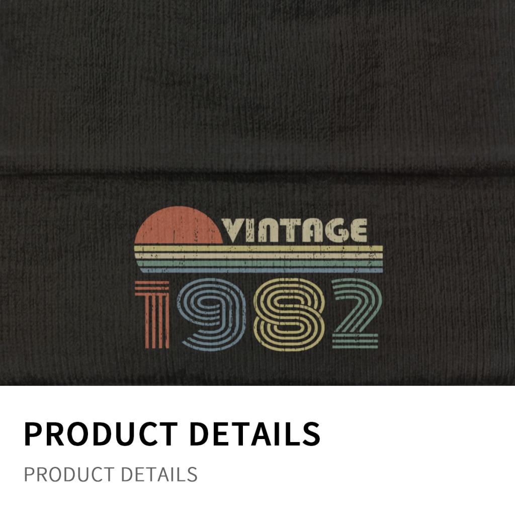 Vintage 1982 40. prezent urodzinowy urodzony w 1982 40 lat czapka z dzianiny dla kobiet czapki unisex czapka zimowa poliestrowe czapki szydełkowe